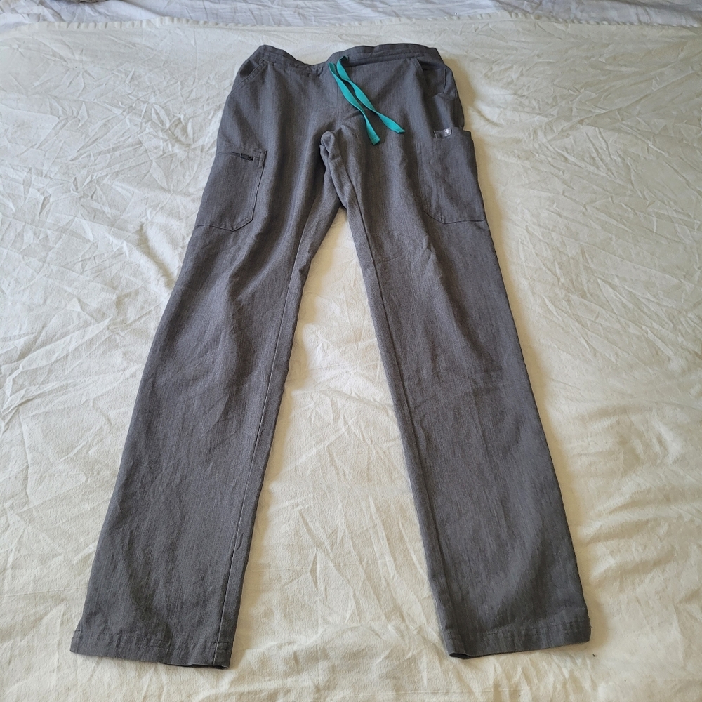 Figs Yola Skinny Scrub Pants Womens XS/Tall Gray Bottoms Medical Nurse Dental